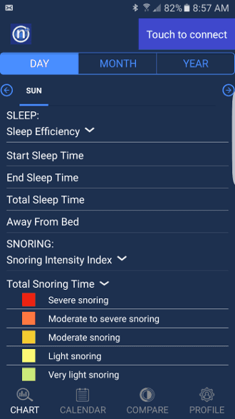NiteLink2 app sleep and snoring efficiency NiteLink2 app sleep and snoring efficiency