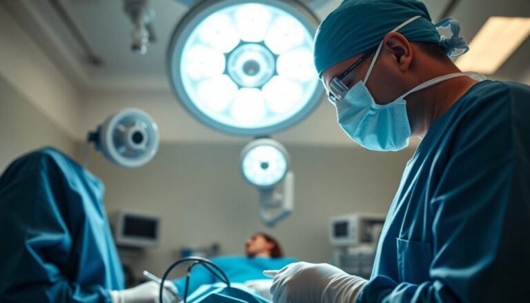 surgeon preparing for surgery on a patient